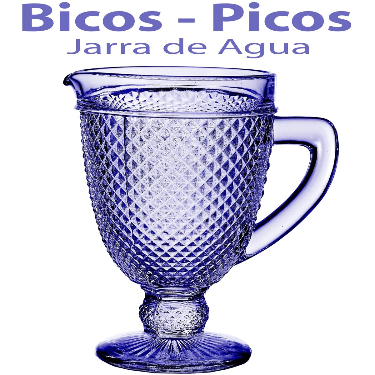 Jarra de Agua Cristal Bicos - Picos Azul Lavanda Vista Alegre Atlantis