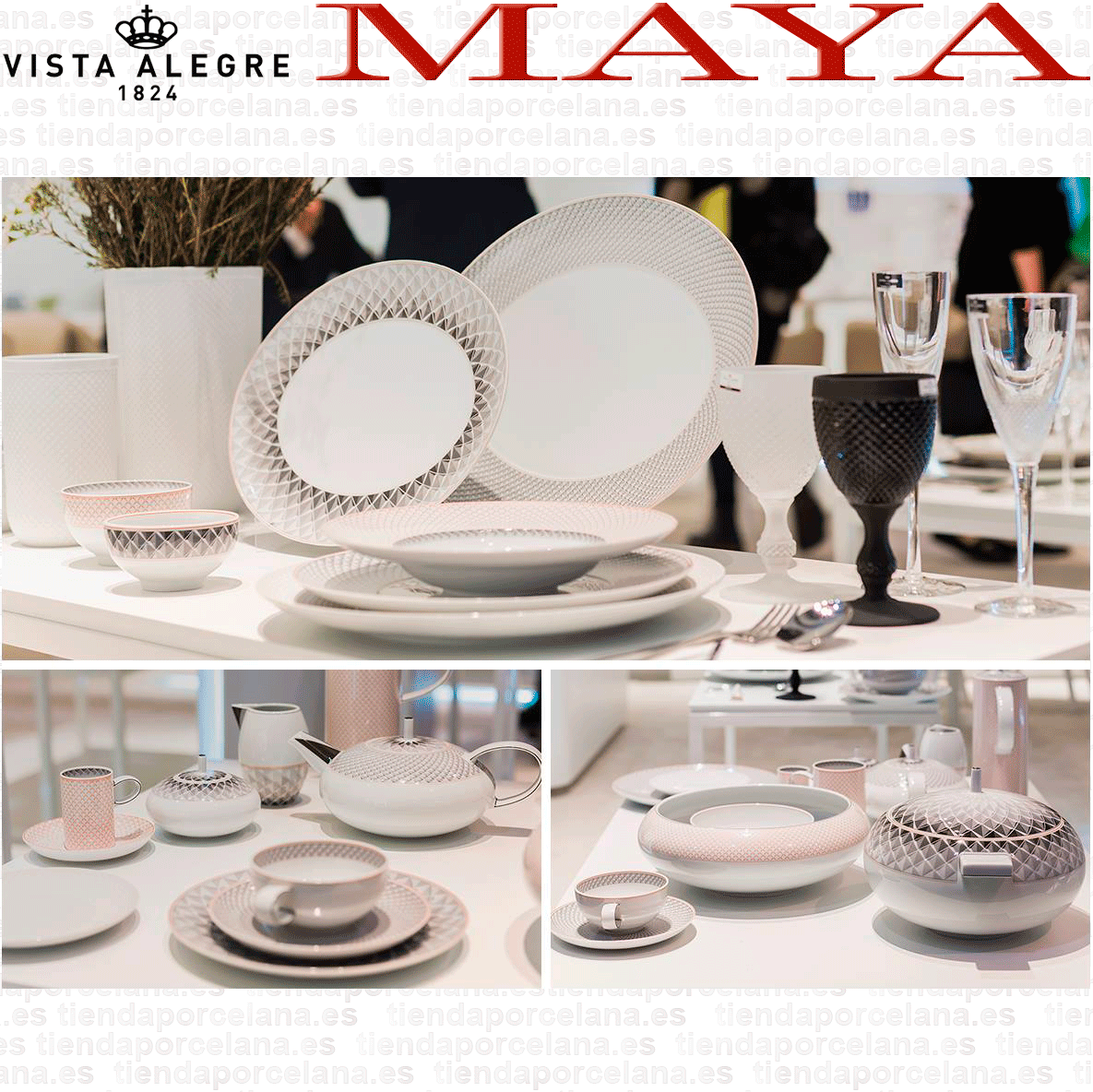 Vajilla lujosa completa de porcelana Maya Vista Alegre 64 piezas