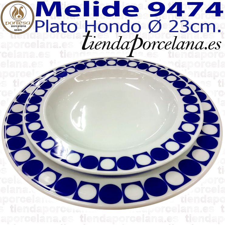 Melide 9474 Pack 6 Platos Hondos 23cm Ø Pontesa / Santa Clara