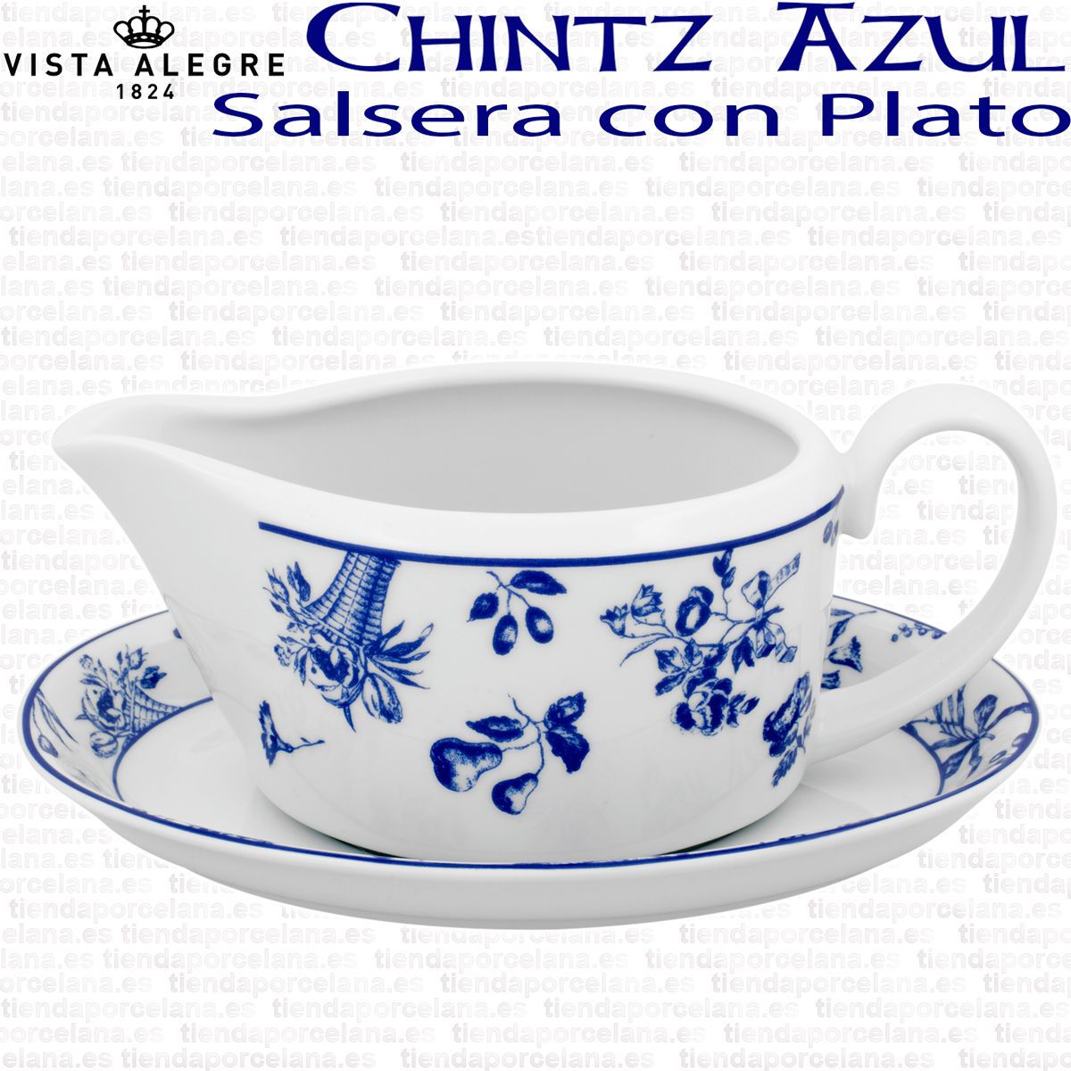 Porcelana Vista Vista Alegre Flor Azul Vista Alegre CHINTZ AZUL Salsera Con  Plato MEJOR PRECIO GARANTIZADO