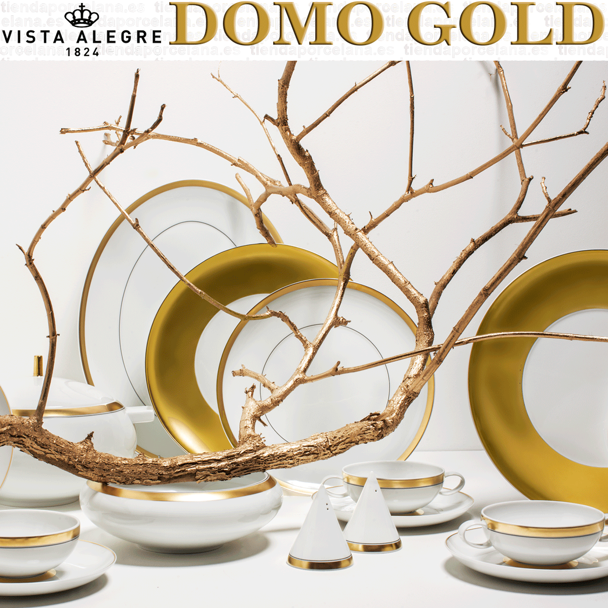 激安卸販売新品 Vista Alegre Domo Gold Dinner Plate, Set of 4＿並行輸入品 