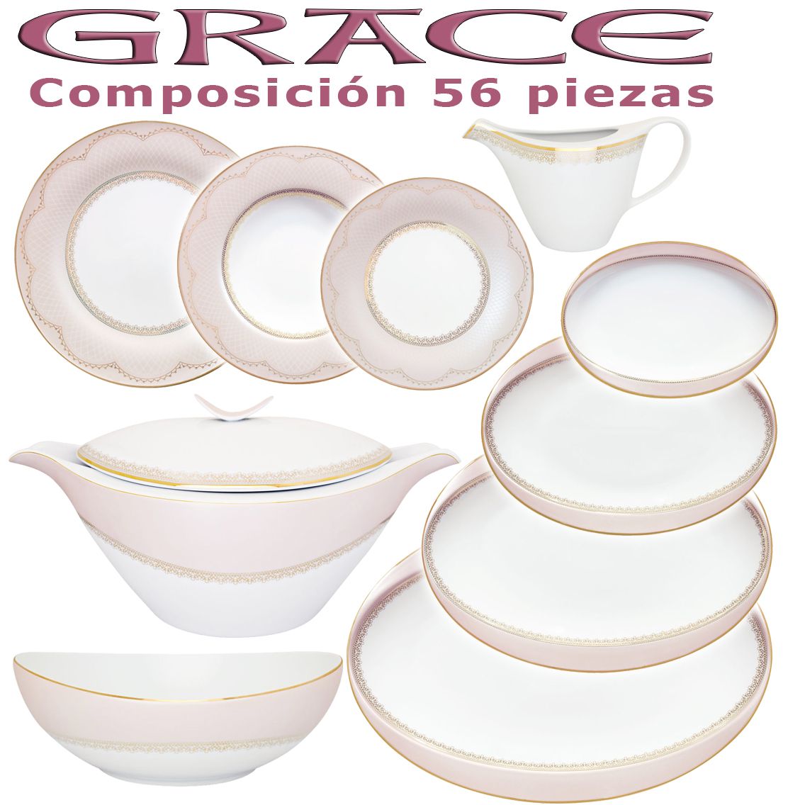 Vajilla 56 piezas clearance