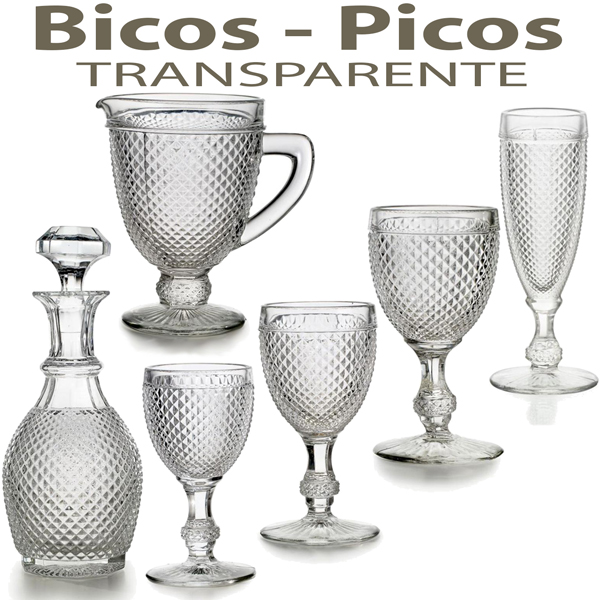 Cristalería de Vidrio Vista Alegre Atlantis Bicos Picos Transparente