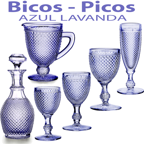 Cristalería de Vidrio Vista Alegre Atlantis Bicos Picos Lavanda