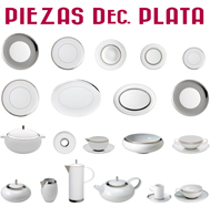 Platos y otras Piezas Decoración Plata / Platino