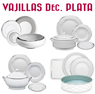 Vajillas Decoración en Plata - Platino