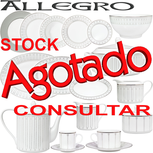 Vajillas Porcel Porcelanas Allegro decoracion Plata Platino
