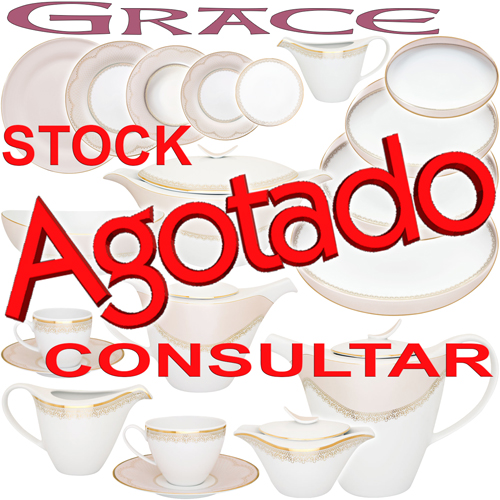 Vajillas Porcel Porcelana Grace Rosa y oro