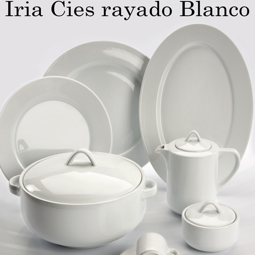 Vajillas Santa Clara Porcelana Iria Cies Rayado Blanco