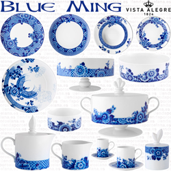 Vajillas decoradas uso diario Vista Alegre Blue Ming, Cafe, Servicio Te, Juego Consomé
